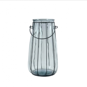 Sklenená váza transparentna z recyklovaného skla 36cm