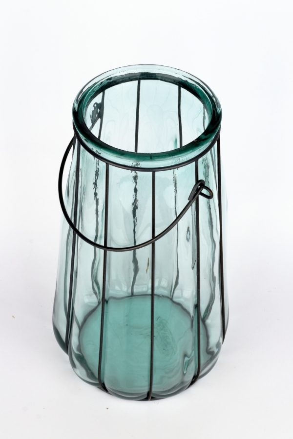 Sklenená váza transparentna z recyklovaného skla 36cm