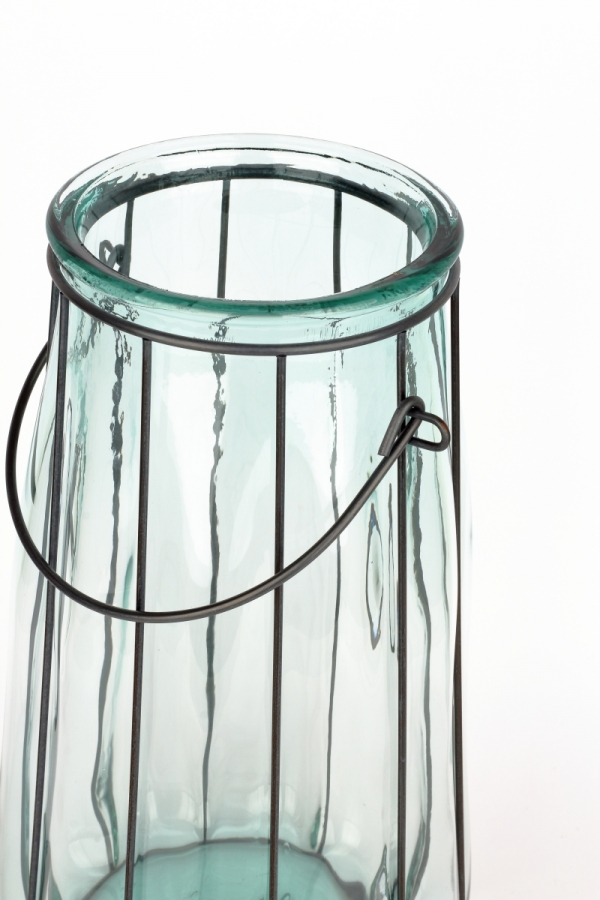 Sklenená váza transparentna z recyklovaného skla 36cm