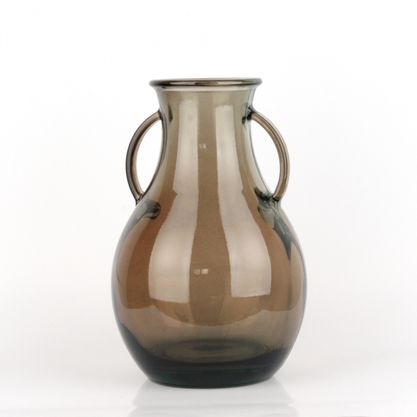 Sklenená váza hnedá 33cm