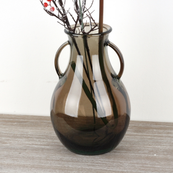 Sklenená váza hnedá 33cm