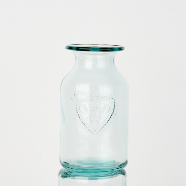 Sklenená váza so srdcom 16cm