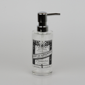 Sklenený dávkovač na tekuté mydlo EAU DE LAVANDE 8x6x18,5cm