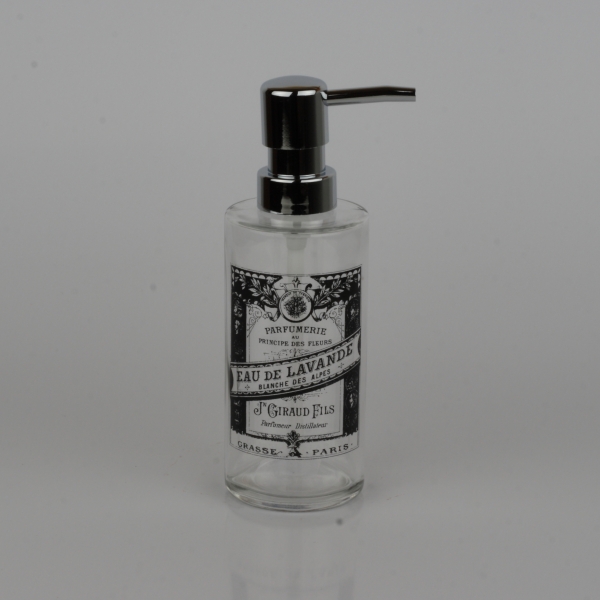 Sklenený dávkovač na tekuté mydlo EAU DE LAVANDE 8x6x18,5cm