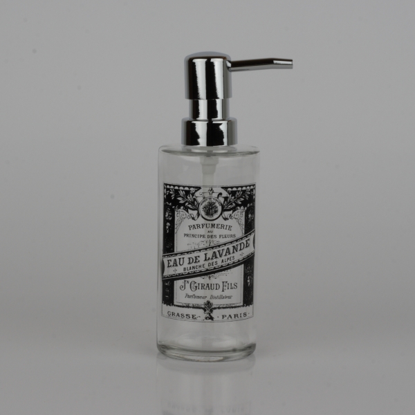 Sklenený dávkovač na tekuté mydlo EAU DE LAVANDE 8x6x18,5cm