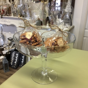 Sklenený etažér na vianočné pečivo 24cm