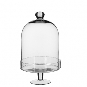 Sklenený etažér s poklopom 20x37cm