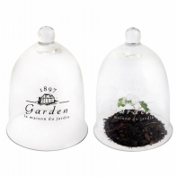 Sklenený poklop GARDEN biely nápis 24cm