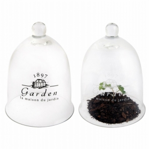 Sklenený poklop GARDEN biely nápis veľký