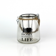 Sklenený svietnik I Love Home menšie