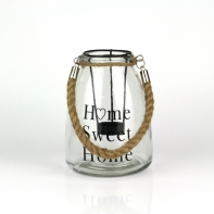 Sklenený svietnik I Love Home menšie