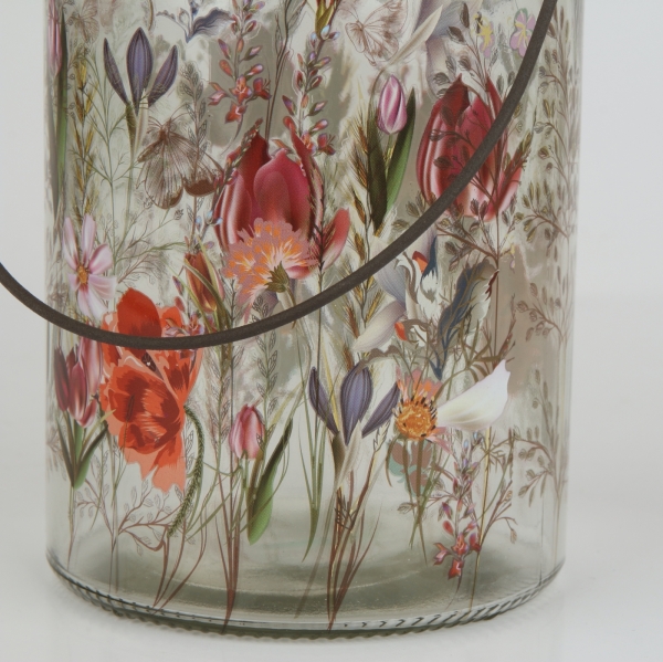 Sklenený svietnik maľovaný 15cm