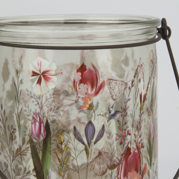 Sklenený svietnik maľovaný 15cm