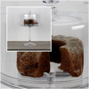 Sklenený podnos na tortu s poklopom 43cm