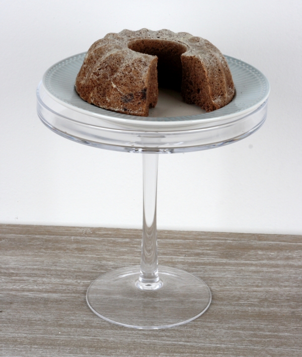 Sklenený podnos na tortu s poklopom 43cm