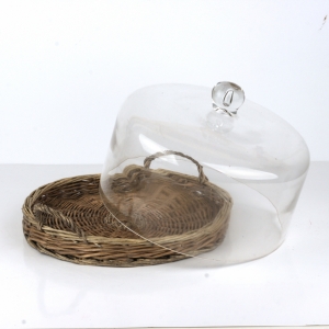 Sklenený tácku s poklopom 33cm 