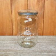 Poháre na marmeládu Garden 1897 biely text 16cm