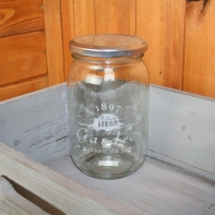 Poháre na marmeládu Garden 1897 biely text 16cm