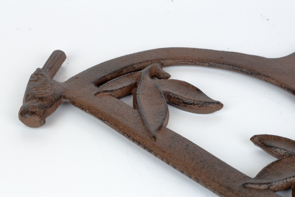 Škrabák na topánky s vtáčikmi liatina 34x27cm