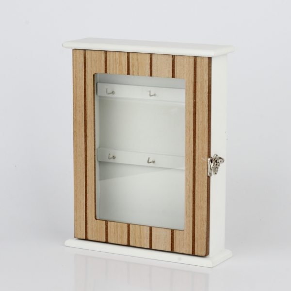 Skrinka na kľúče s presklenými dvierkami 22x28x6,5cm