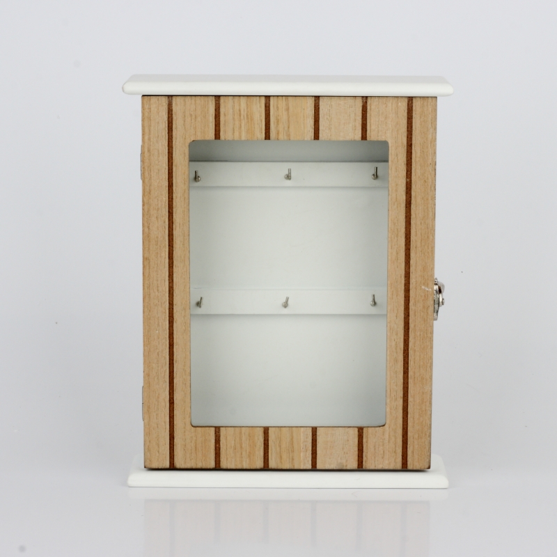 Skrinka na kľúče s presklenými dvierkami 22x28x6,5cm