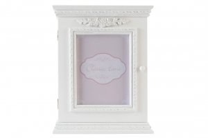 Skrinka na kľúče zdobená biela 23x30x7cm