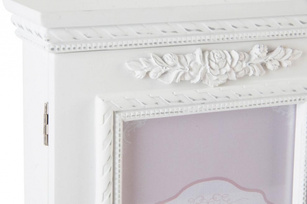 Skrinka na kľúče zdobená biela 23x30x7cm