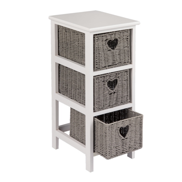 Skrinka s 3 pletenými zásuvkami 26x32x63cm