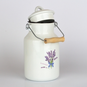 Smaltovaná kanvice na mlieko levanduľa 26cm