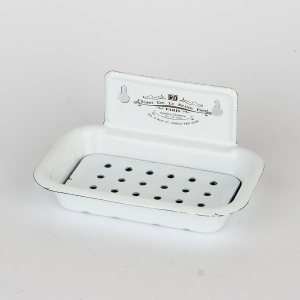 Smaltovaná mydelnička biela 16x10cm