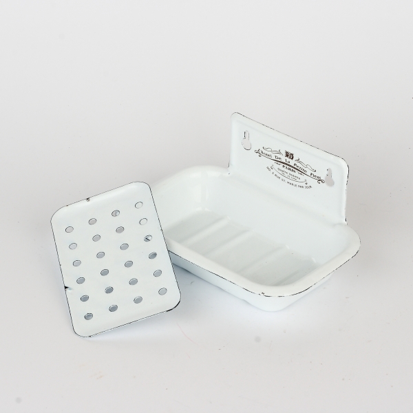 Smaltovaná mydelnička biela 16x10cm