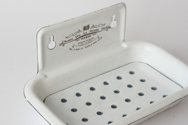 Smaltovaná mydelnička biela 16x10cm