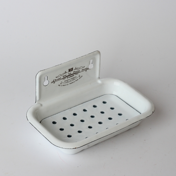 Smaltovaná mydelnička biela 16x10cm