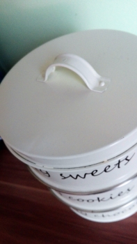 Smaltované dózy na sladkosti - priemer 25cm- Vyradenie dek4740