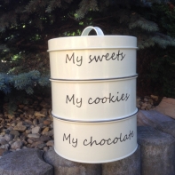 Smaltované dózy na sladkosti - priemer 25cm- Vyradenie dek4740