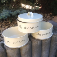 Smaltované dózy na sladkosti - priemer 25cm