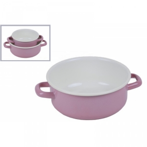 Smaltovaný hrniec / rajnicu ružový 14cm