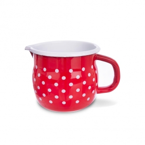 Smaltovaný hrnček červený s lievikom 0,8l