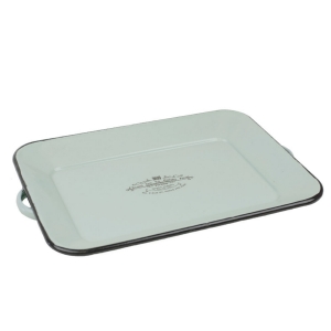 Smaltovaný podnos VYŘAZENO tyrkys 36x26cm