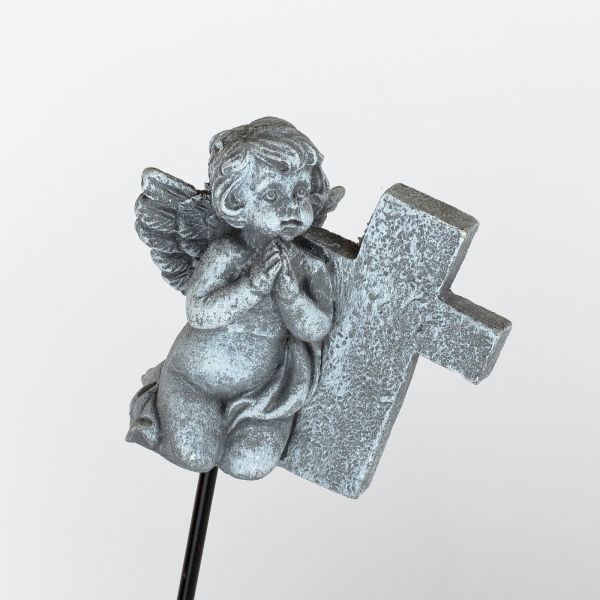 Smútočná dekorácia anjel s krížikom 17cm