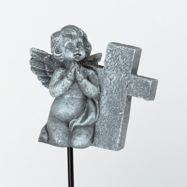 Smútočná dekorácia anjel s krížikom 17cm