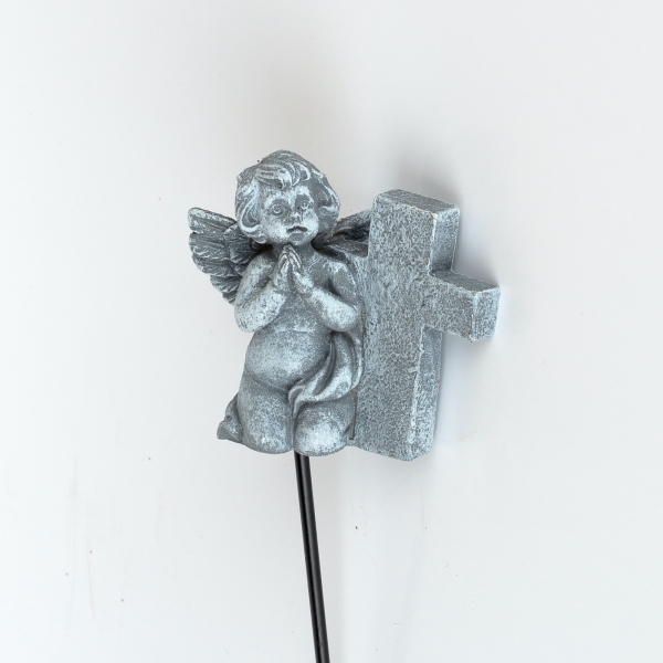 Smútočná dekorácia anjel s krížikom 17cm