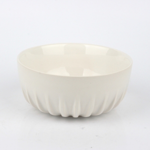 Raňajková miska s rebrovaním biela 14cm