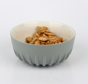 Raňajková miska s rebrovaním svetla šedá 14cm