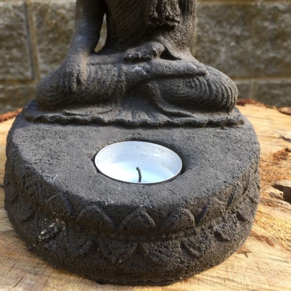 Socha Buddha kamenný svietnik 18cm