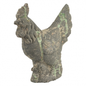 Socha Kohút s patinou 28 x 12 x 36 cm terakota