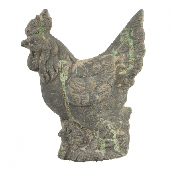 Socha Kohút s patinou 28 x 12 x 36 cm terakota