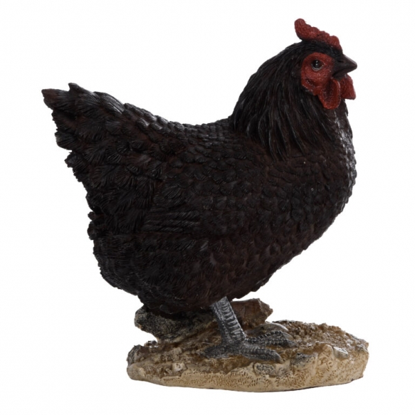 Socha na záhradu sliepka 19,8cm čierna