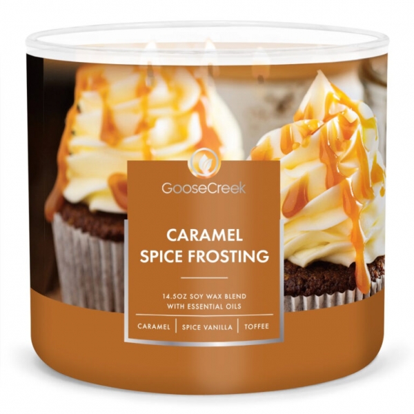 Sójový vosk CARAMEL SPICE FROSTING sviečka s 3 knôtmi