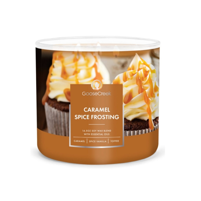 Sójový vosk CARAMEL SPICE FROSTING sviečka s 3 knôtmi